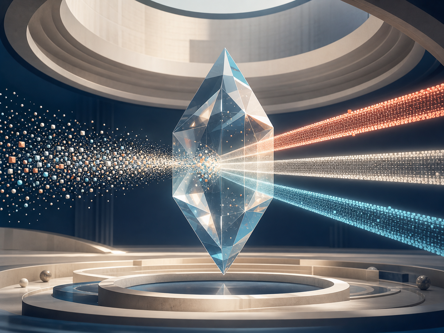 A knowledge prism transforming complex inputs into clear outputs